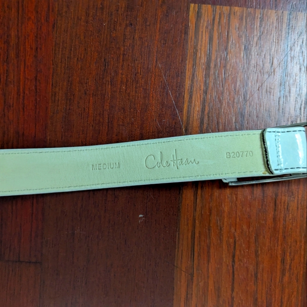 Cole Haan Cream Leather Belt
